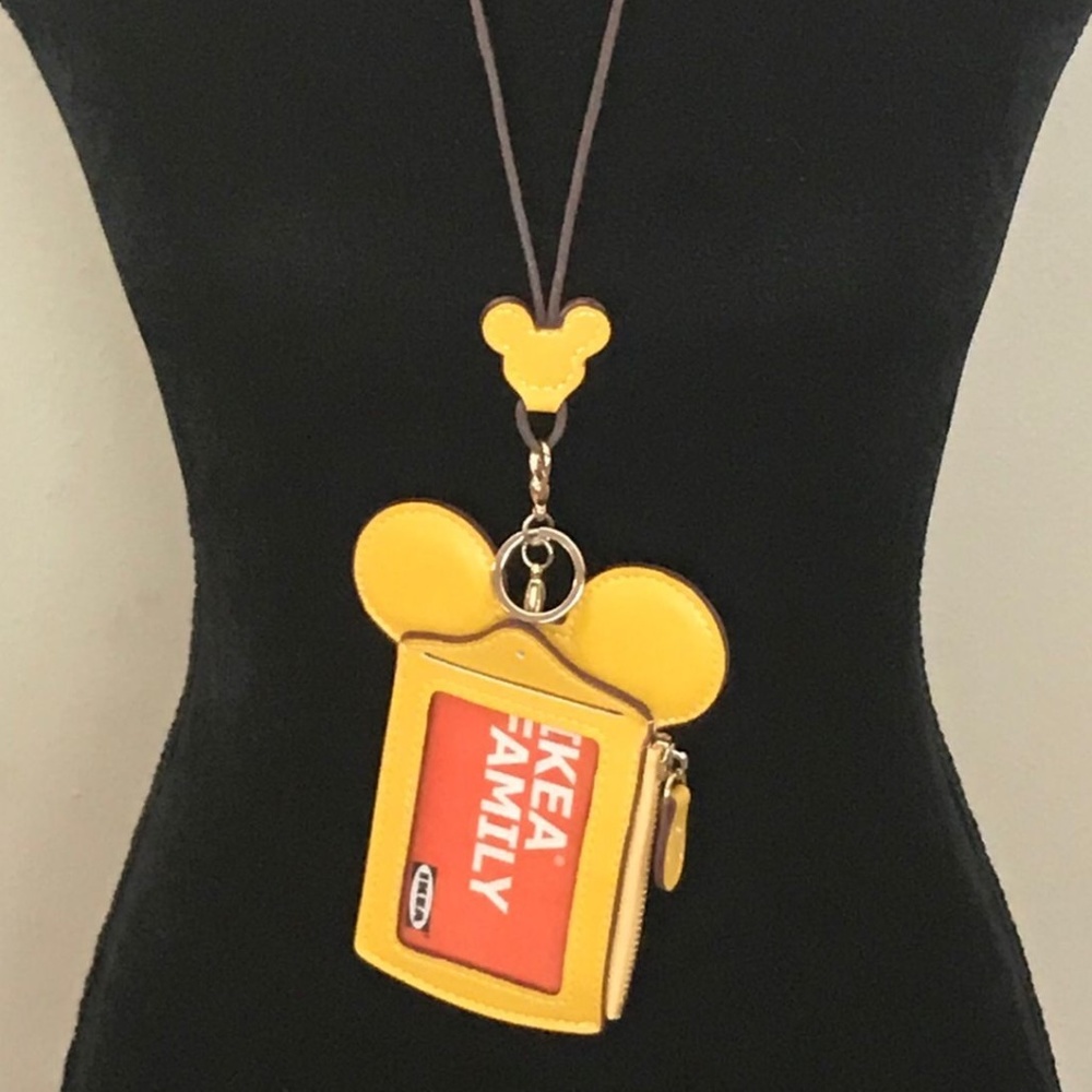 New Mickey Ear ID Card Holder & Lanyard Yellow